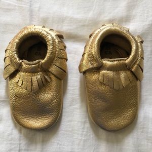 Freshly Picked Metallic Gold Moccasins